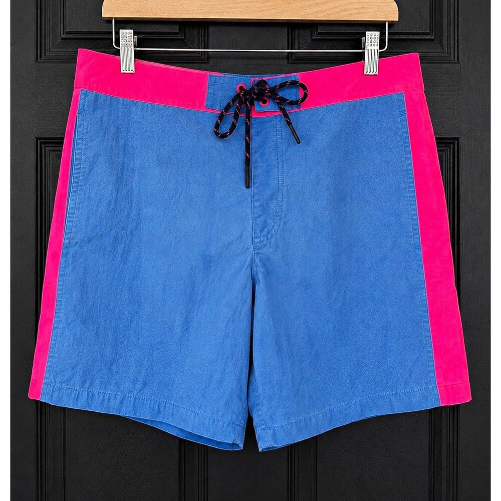 Vineyard Vines Men's Colorblock Board Shorts Swim Trunks Size 36 Blue/Pink